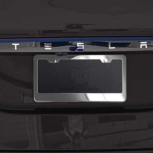 T304 Stainless Steel License Plate Frame – 8K Mirror Polish Finish, Rust-Resistant, Slim Design, Universal Fit, Includes Screw Caps, Washers & Stainless Steel Screws (Chrome) - color: Chrome