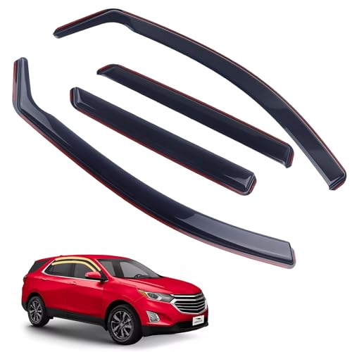 in-Channel Rain Guards 4-Piece Compatible with 2018 2019 2020 2021 2022 2023 2024 Chevrolet Equinox Window Visors Side Window Deflectors Vent Visor Shield Shade - size: 2018-2024 Chevrolet Equinox