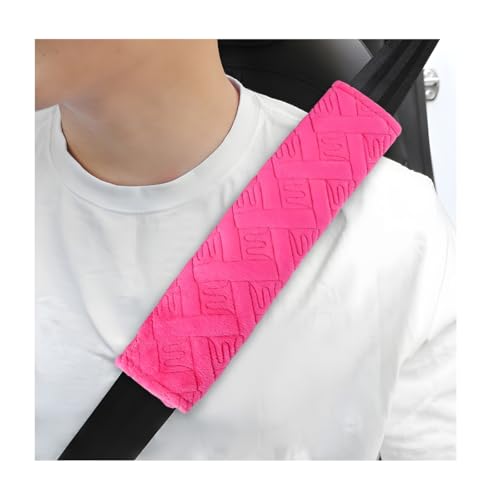 Yourkar 4 PCS Car Seat Belt Pad Cover, Comfort Soft Seatbelt Strap Cover to Protect You Neck & Shoulder, Safety Belt Harness Pad for A More Comfortable Driving, Car Accessories (Pink) - color: Pink
