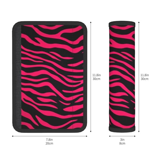 Seat Belt Cover Pads Hot Pink Black Zebra Print Car Seat Belt Covers for Women Men Adults Kids Soft Comfortable Auto Seatbelt Cushion Shoulder Strap Pad Handle Wraps, 1 Pair - color: Hot Pink Black Zebra Print