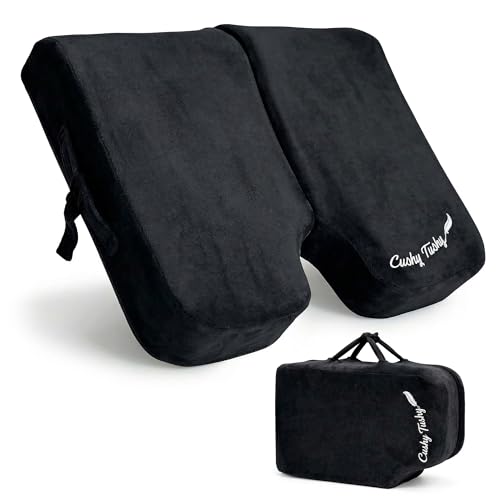Cushy Tushy Premium Foldable Wheelchair Cushion - for Relief of Lower Back, Sciatic, Butt and Tailbone Pain - for Home & Office Use, Perfect for Travel or Driving - Black Coccyx Seat Cushion - color: Black, size: Wheelchair