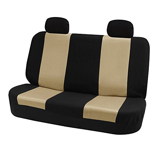 FH Group 3D Air Mesh Car Seat Covers Rear Bench Set – Universal Fit Bench Seat Protector, Washable Automotive Seat Cover for SUV, Sedan, Truck, Car Accessories, Beige - color: Beige, size: Rear Set