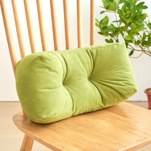 Back Pillow for Chair, Lumbar Support Pillow for Office Chair Lower Back Pain Relief Soft Cushion Car Bed Couch Sitting High Elasticity (Green, 35cm*16cm*20cm) - color: Green