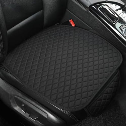 West Llama Linen Car Seat Covers,Bottom Seat Covers for Cars Include 1 Piece Front Driver Seat Pad Mat Universal Fits 90% Vehicles,SUVs,Cars,Sedans(1Piece-Black) - color: A-Black, size: 1 Front Bottom Seat Covers