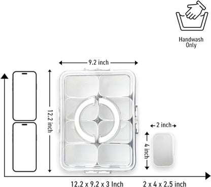 HRXFOZ Divided Serving Tray with Lid and Handle,8 Compartments Snacks Box,Snack Fruit and Veggie Tray,Portable Platter for Candy Fruits Nuts Snack Party Entertaining Picnic (1 PCS) - color: Serving Tray