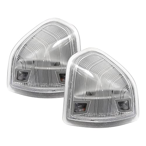 68302828AA 68302829AA Left and Right LED Side Mirror Turn Signal Light Replacement for 2010-2018 Dodge Ram 1500 2500 3500 4500 5500, 2 Pcs (Clear Cover Lens)