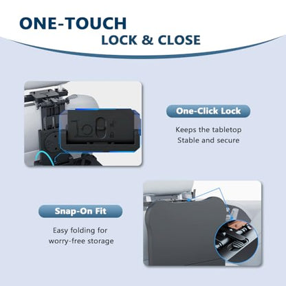 REVXON Car Back Seat Tray Table for Tesla Cybertruck/Model 3/Model S/Model X, Foldable Backseat Tray Desk for Rear Passengers, with Non-Slip pad, Phone and Drink Holder, for Eating and Work