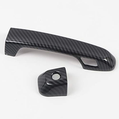 ITrims Door Handle Cover Trim for Toyota 4Runner 4WD N280 2010-2024 2018 2019 2020 Car Styling Accessories Exterior Door Handles Black 8PCS ABS (with Smart Key Holes Carbon Fiber) - size: with Smart Key Holes Carbon Fiber