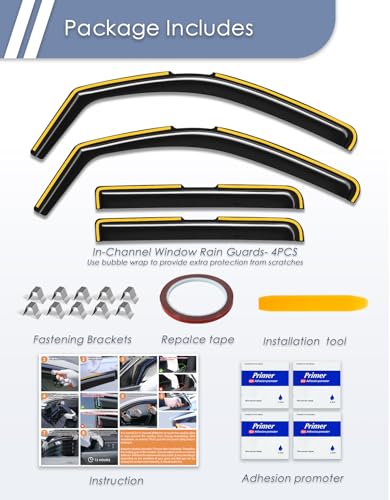 in-Channel Window Rain Guard for Nissan Frontier 2022-2025 2026 Crew Cab Rain Guards Side Truck Window Visors Low Profile Vent Visor Window Deflectors Vent Shades Car Accessories-4pcs - size: 2022-2026 Nissan Frontier Crew Cab