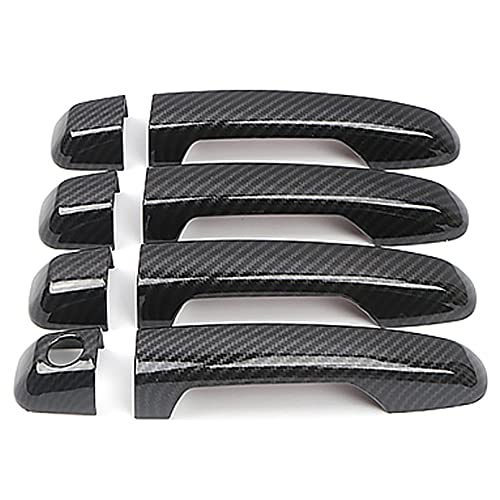 ITrims Door Handle Cover Trim for Toyota 4Runner 4WD N280 2010-2024 2018 2019 2020 Car Styling Accessories Exterior Door Handles Black 8PCS ABS (No Smart Key Holes Carbon Fiber) - size: No Smart Key Holes Carbon Fiber