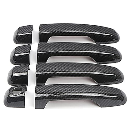 ITrims Door Handle Cover Trim for Toyota 4Runner 4WD N280 2010-2024 2018 2019 2020 Car Styling Accessories Exterior Door Handles Black 8PCS ABS (No Smart Key Holes Carbon Fiber) - size: No Smart Key Holes Carbon Fiber