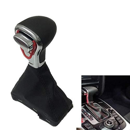 Automatic Left Hand Drive LHD Car Gear Shift Knob Gaitor Boot Cover Leather for Audi A6 C6 A3 8P A4 B8 A5 Q5 (Gear Boot) - style: gear boot