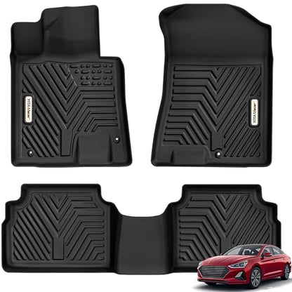 YITAMOTOR Floor Mats Fit for 2020-2026 Hyundai Sonata / 2021-2026 Kia K5 (Only FWD Models, Not for AWD/Hybrid), TPE Custom Fit All Weather Sonata Accessories for 1st & 2nd Floor Mats Set - style: For Hyundai Sonata 2020-2026 & Kia K5 2021-2026