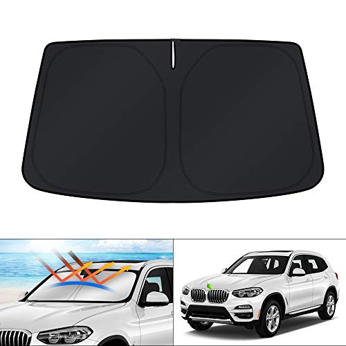 KUST Windshield Sun Shade for 2018-2025 2026 BMW X3 Accessories Window Custom Fit Shade Sun Visor Protector Foldable Sunshade Blocks UV Rays Keep Your Car Cooler - size: For | Bmw X3 2018-present