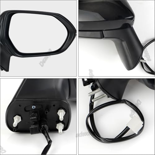 Passenger Side Mirror Assembly Compatible with Toyota Corolla 2020-2025 Non-heated Power Adjustable Glass Replace 8791012F60, TO1321391, 8791002916, 8791002928 Black (3Pin Right) - style: 3pin Right