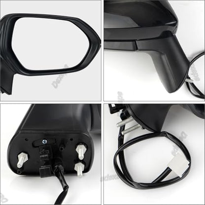 Passenger Side Mirror Assembly Compatible with Toyota Corolla 2020-2025 Non-heated Power Adjustable Glass Replace 8791012F60, TO1321391, 8791002916, 8791002928 Black (3Pin Right) - style: 3pin Right
