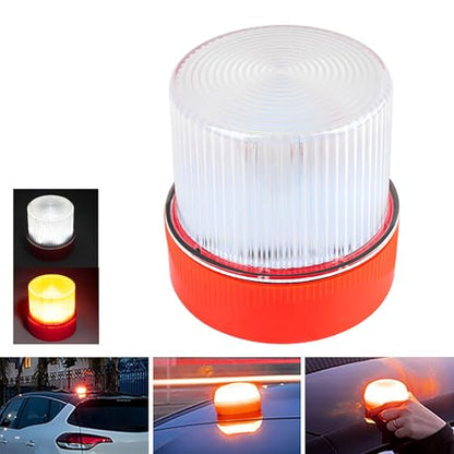 Magnetic Wireless Warning Light Portable Flashing Emergency Safety Warning Light for Trucks Vehicles Car IP67 Water Proof (Red White) - color: Red White