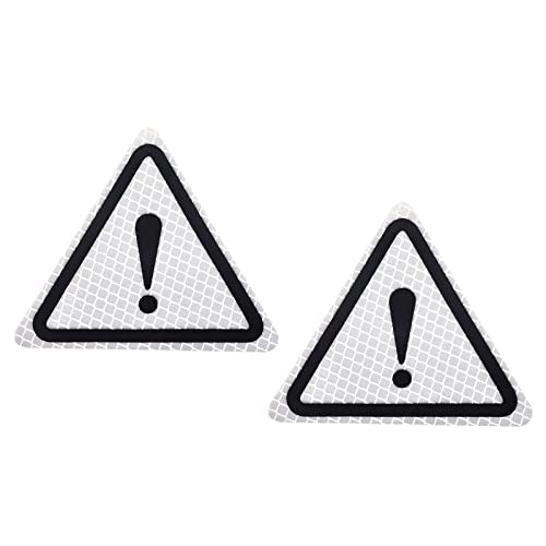 PATIKIL Reflective Stickers, 2 Pack 3.94 x 3.94 Inch Waterproof Adhesive High Visibility Night Caution Warning Triangle Safety Tape Reflector for Trucks Trailers Cars, Silver - color: Silver