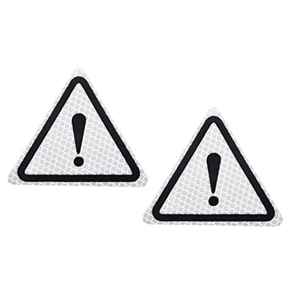 PATIKIL Reflective Stickers, 2 Pack 3.94 x 3.94 Inch Waterproof Adhesive High Visibility Night Caution Warning Triangle Safety Tape Reflector for Trucks Trailers Cars, Silver - color: Silver