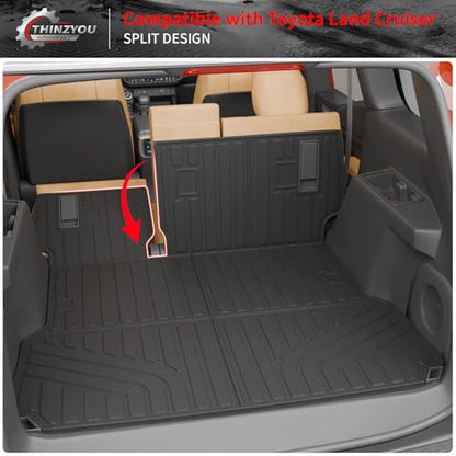 Trunk Mat Compatible with 2024 2025 2026 Toyota Land Cruiser/Lexus GX550 Overtrail 5 Seats Cargo Mat Cargo Liner Trunk Liner Back Seat Cover Land Cruiser Accessories (Trunk Mat+Backrest Mats) - style: For Toyota Land Cruiser&Lexus GX550 Overtrail | 2024-2