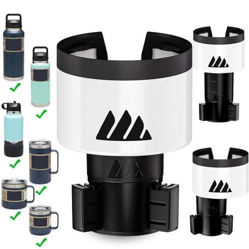 Integral Ultimate Expander Car Cup Holder - Adjustable Base - Expander & Organizer for Vehicles - Compatible with Coffee Mug, Yeti 14/24/36/46oz, Ramblers, Hydro Flasks 32/40oz, 3.4"-4.0" Bottles - color: White, size: 1pack