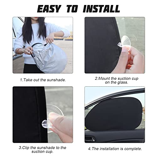 Car Window Shade, 6Pack Set Auto Sun Shades for Side Window Front and Rear Windshield with Storage Pouch for Car, SUV, Van, Truck, Full Sun Protection, Block UV Rays, Keep car Cool (59.5"x27.6"/6PCS) - size: 59.5"x27.6"/6PCS