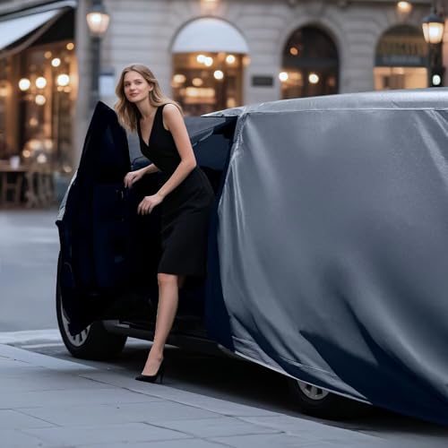 Waterproof Toyota RAV4(2015-2026) Car Cover with Breathable Vents, [2026 Upgrade] Premium Covers with Cotton Liner and Zipper Door, Sun Rain Snow Dust Uv Protection.(Gift with Towel) - color: SUV Car Cover, size: Custom Fit Toyota RAV4+Towel+Bag