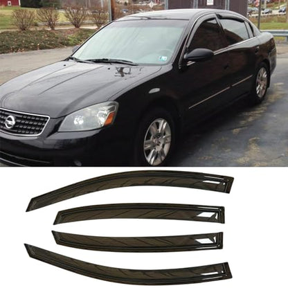 Side Window Visors Vent Wind Deflectors fit for 2002-2006 Nissan Altima,4pcs Out-Channel Tape On Dark Smoke Nice Sun Rain Guards 94722 - size: 2002-2006 Altima