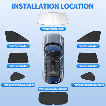 8 PCS Window Shades for Toyota RAV4 2019-2025 2026 Accessories, UV Sun Heat Insulation & Privacy Protection, Full Set Windshield Side Rear Window Sun Shade Covers for Camping Napping Leisure - size: For Toyota Rav4 2019-2026
