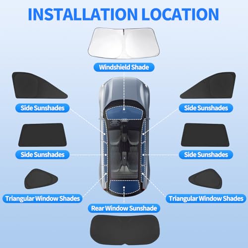 8 PCS Window Shades for Toyota RAV4 2019-2025 2026 Accessories, UV Sun Heat Insulation & Privacy Protection, Full Set Windshield Side Rear Window Sun Shade Covers for Camping Napping Leisure - size: For Toyota Rav4 2019-2026
