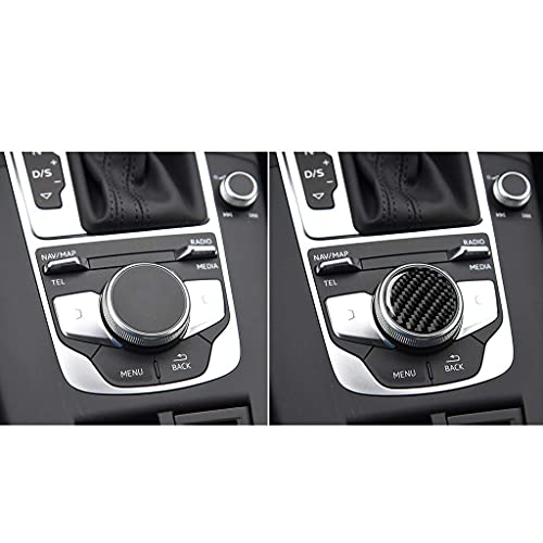 Carbon Fiber Car Interior Central Control Multimedia knob Cover Trim for Audi A3 A4 2014-2019