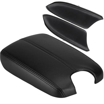Compatible with Center Console Lid Armrest Honda Accord Replacement Cover 2008 2009 2010 2011 2012 Center Console Cover (Black(Center & Front)) - color: Black(Center & Front)
