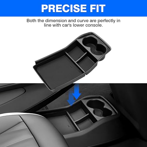 Autorder Lower Center Console Organizer for 2024-2026 Kia EV9 Accessories Bottom Center Console Insert Tray with Cup Holder Storage Box - size: 2024-2026 Kia EV9