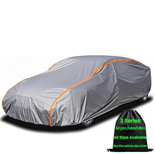 Large Car Cover,Snow Winter Outdoor Car Covers for Automobiles All Weather Waterproof,Full Exterior Covers Rain UV Snow Protection Fit All Sedan 208" to 218" - color: Gray(Max), size: Size 7: Sedan Plus (Under 219")
