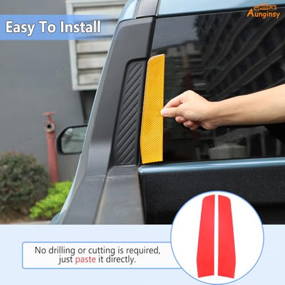 Aunginsy Rear Glass Side Anti-Scratch Cover Trim Compatible with Ford Maverick 2022-2025, Carbon Fiber Pickup Truck Rear Bucket Slot Side Anti-Scratch Cover Protective Pad Sticker Exterior Accessories - color: Yellow