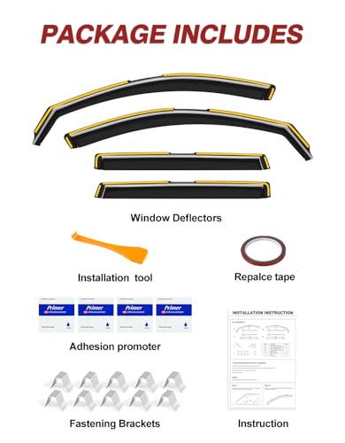 in-Channel Window Rain Guards Fit for Jeep Cherokee 2014-2023, Extra Durable Window Visors Window Deflectors Vent Visors Vent Shades Car Accessories-4 pcs - size: Fit for 2014-2023 Jeep Cherokee