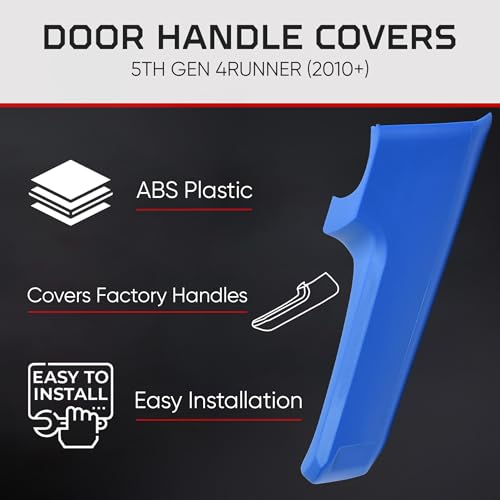 AJT DESIGN Door Handle Covers Compatible with Toyota 4Runner 2010+ (5th Gen) | 5th gen 4runner Chrome Delete | ABS Plastic Front & Back Interior Car Door Handle Cover| Made in USA | Voodoo Blue - color: Voodoo Blue