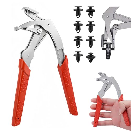Car Clip Pliers & Trim Removal Tool,Spring-Loaded Fastener Remover Tool with Non-Slip Grip,Professional Multi-Functional Panel Removal Pliers for Car Interior, Door Panel Disassembly Without Damage