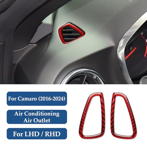 Car Sticker Carbon Fiber Decal Interior Trim Cover for Chevrolet Camaro ZL1 2016 2017 2018 2019 2020 2021 2022 2023 Accessories （Air Conditioner Outlet） - color: Air Conditioner Outlet