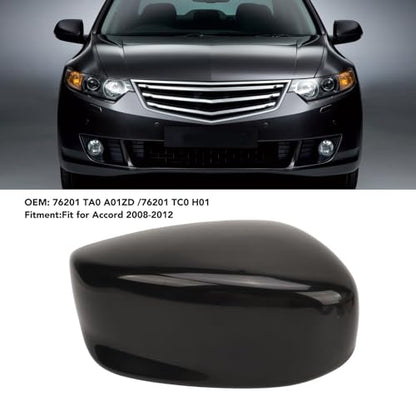 Passenger Side Mirror Cap Right Rearview Mirror Cover Black Housing for 2008-2012, Replacement Shell 76201 TA0 A01ZD,car mirror