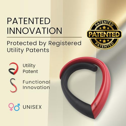 EMBRACE FafaConcepts Purse Hook Hanger – Lightweight, Durable Teardrop S Hooks | Bag Clip Holds 22 lb Bags, Backpacks, Totes | Purse Charms for Women, Men | Onyx & Ruby - color: caviar/ruby