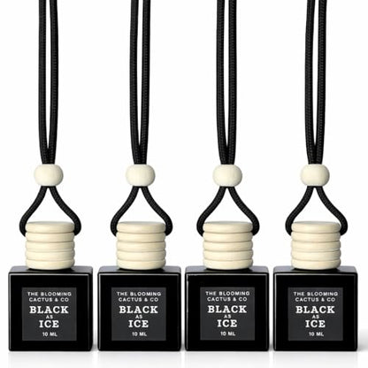 4 Pack Air fresheners | Premium Car Diffuser – Handmade in USA | Phthalate-Free, Non-Toxic Fragrance | Stylish Air Freshener for Car & Small Spaces. (10 ml All Black - Black Ice (Type) set of 4) - style: 10 ml All Black - Black Ice (Type) set of 4