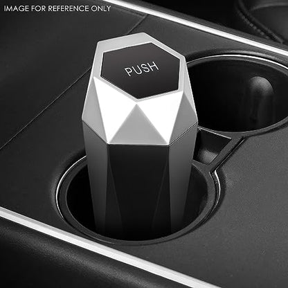 DNA Motoring Mini Car Auto Trash Can with Removable Lid, Leakproof Mini Garbage Bin for Automotive Home Office,Black/Silver,ZTL-OD-01-SL - color: Black / Silver, style: 1pc