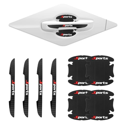 8PCS Car Door Protectors Kit with 4 Auto Knob Protectors&4 Bowl Sticker,Stylish Sports Car Door Handle Scratch Protector,Automotive Exterior Accessories for Most Vehicles - color: Sport