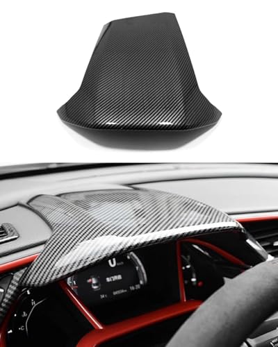 Car Accessories Fit for Honda Civic 10th Gen 2016-2021 ABS Carbon Fiber Interior Dashboard Cover Trim 1PC Set