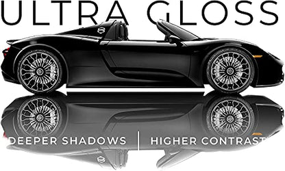 VViViD+ Ultra Gloss Premium Vinyl Car Wrap Film (9ft x 5ft, Gloss Piano Black) - color: Gloss Piano Black, size: 9ft x 5ft
