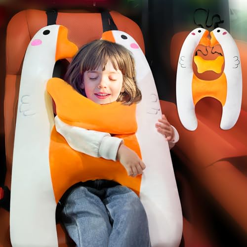 Ivtivfu H-Shape Kid Car Sleeping Head Support (Goose), Car Travel Pillow with Headrest for Kids and Adults for Head, Neck, Arm Supports - color: Black
