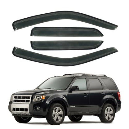 Window Visor Rain Guard Compatible with 2001-2012 Ford Escape, Fit for 2008-2011 Mazda Trubute, Fit for 2005-2011 Mercury Mariner, Tape-On Side Vent Window Deflector - size: For 2001-2012 Escape