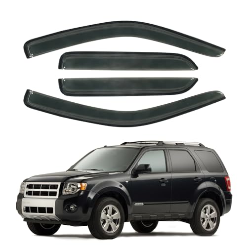 Window Visor Rain Guard Compatible with 2001-2012 Ford Escape, Fit for 2008-2011 Mazda Trubute, Fit for 2005-2011 Mercury Mariner, Tape-On Side Vent Window Deflector - size: For 2001-2012 Escape