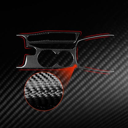 Compatible with Hyundai Genesis Coupe 2013 2014 2015 2016 Cup Holder Panel Central Console Cover Trim Stickers Decals Real Carbon Fiber Car Accessories - color: Cup Holder Trim
